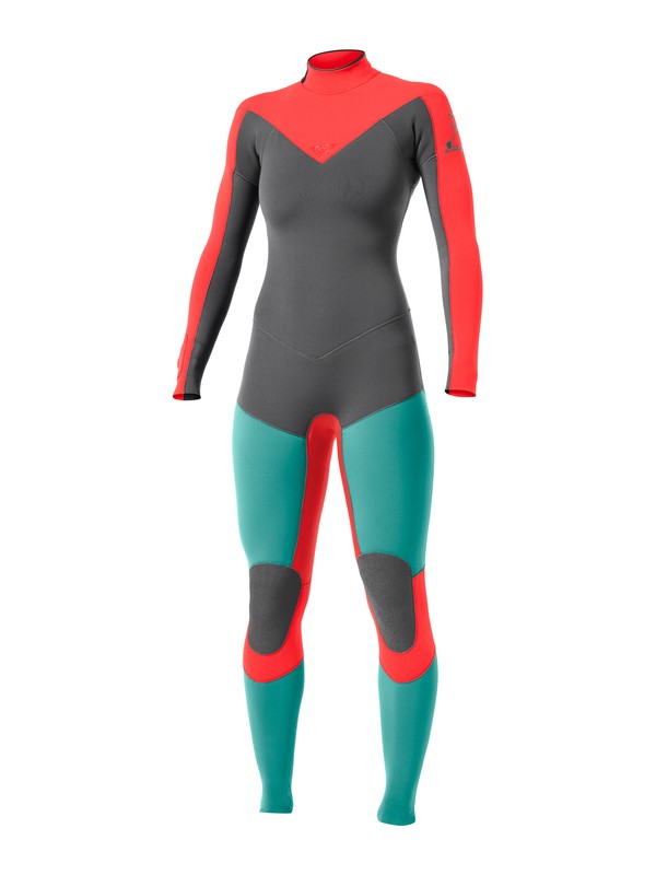 roxy, Kassia 3/2mm Back Zip Wetsuit, PEWTER/VIVD CORAL/SEA FOAM (xkmg) 0 Kassia 3/2mm Back Zip Wetsuit ARJW100016 Roxy