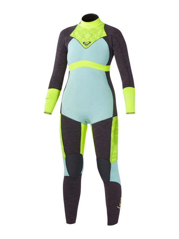 roxy, XY 3/2mm Back Zip Wetsuit, HEATHER GRAPHITE/BLUE/LEMON (xkby) 0 XY 3/2mm Back Zip Wetsuit ARJW103001 Roxy