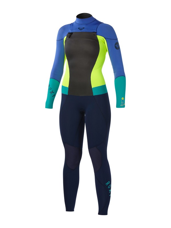 roxy, Syncro 3/2 Chest Zip Wetsuit, NAVY/LEMON/PURPLE/TURQUOISE (xbyp) 0 Syncro 3/2 Chest Zip Wetsuit ARJW103005 Roxy
