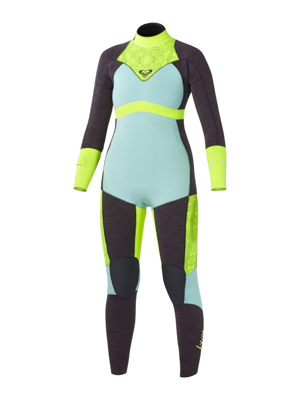 roxy, Xy 4/3 Full Back Zip Hyd, HEATHER GRAPHITE/BLUE/LEMON (xkby) 0 Xy 4/3 Full Back Zip Hyd ARJW103007 Roxy