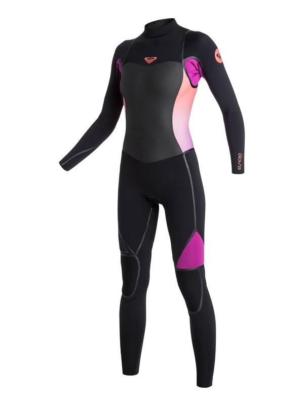roxy, 3/2mm Syncro LFS Back Zip Fullsuit, BLACK/ VIOLET/ CORAL/ FLAME OR (xkmn) 0 3/2mm Syncro LFS Back Zip Fullsuit ARJW103020 Roxy