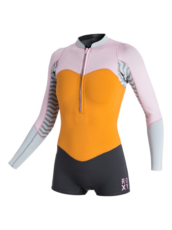 roxy, 2mm XY Front Zip Long Sleeve Springsuit, LIGHT ORCHID/FOG BLUE/LIGHT OR (xpbn) 0 2mm XY Front Zip Long Sleeve Springsuit ARJW403011 Roxy