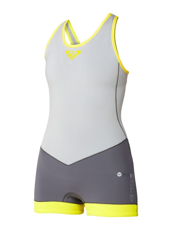 roxy, 2MM XY XBACK SHORTJOHN, DEEP GREY / GRAPHITE / YELLOW (xksy) 0 2MM XY XBACK SHORTJOHN ARJW600006 Roxy