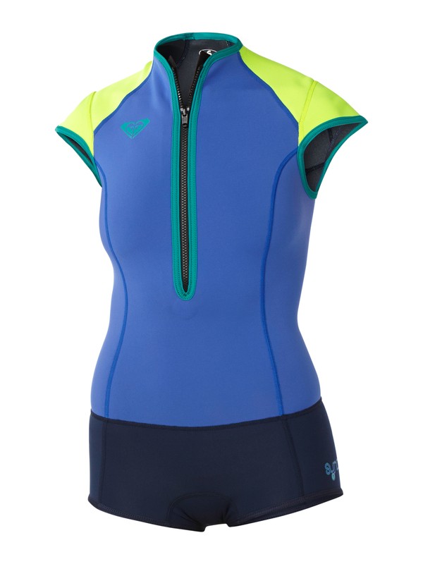 roxy, Syncro 1MM Cap Sleeve Short Jane, NAVY/LEMON/PURPLE/TURQUOISE (xbyp) 0 Syncro 1MM Cap Sleeve Short Jane ARJW603000 Roxy