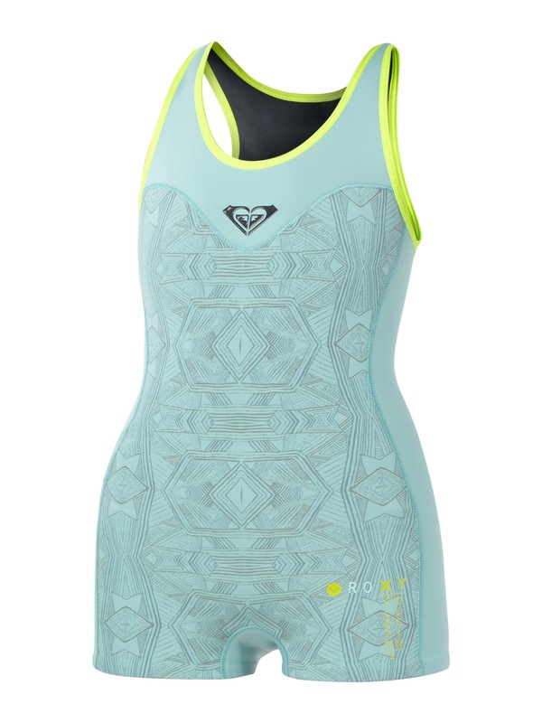 roxy, XY 2mm Racerback Short Jane Wetsuit, BLUE/LEMON (xbby) 0 XY 2mm Racerback Short Jane Wetsuit ARJW603002 Roxy