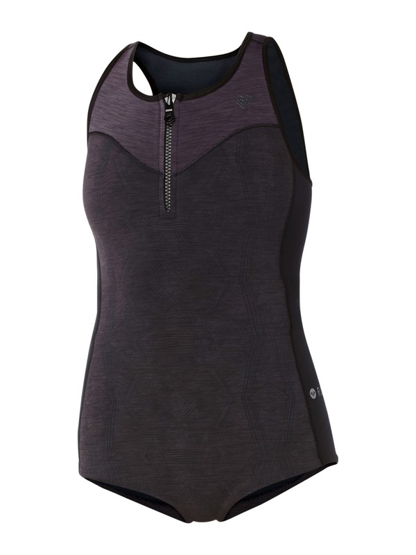 roxy, XY 2MM RACER BACK BIKINI, BLACK/HEATHER GRAPHITE/GRAY (xkks) 0 XY 2MM RACER BACK BIKINI ARJW603003 Roxy