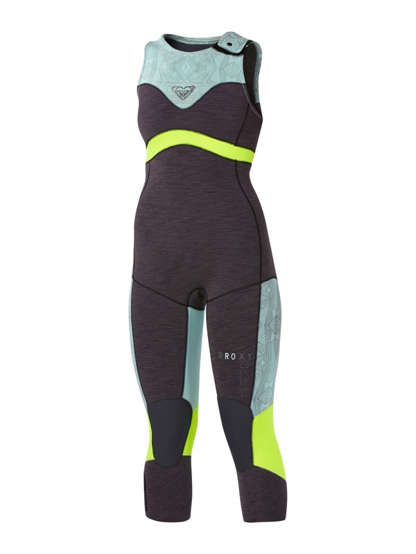 roxy, XY 3mm Long Jane Springsuit, HEATHER GRAPHITE/BLUE/LEMON (xkby) 0 XY 3mm Long Jane Springsuit ARJW703000 Roxy