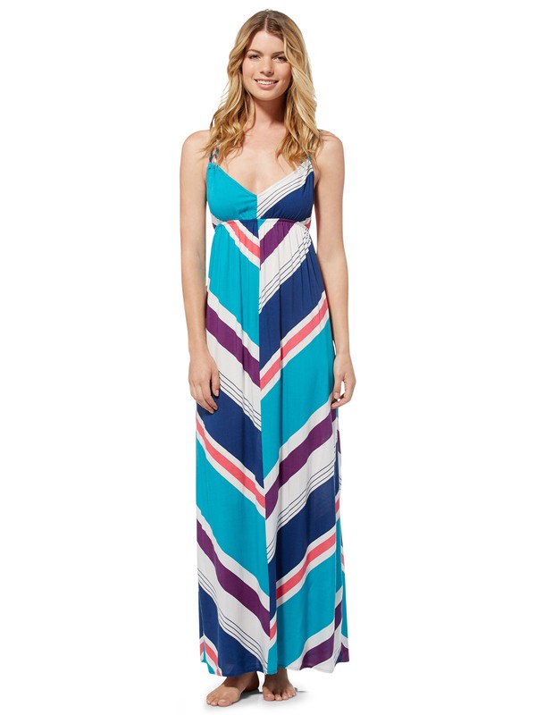 roxy, Fire Bloom Dress, TILE BLUE MAXI STRIPE (bpm3) 0 Fire Bloom Dress ARJWD00098 Roxy