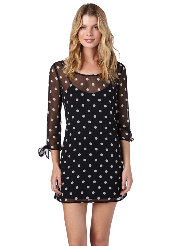 roxy, La Luna Dress, TRUE BLACK LARGE DOT (kvj6) 0 La Luna Dress ARJWD00102 Roxy
