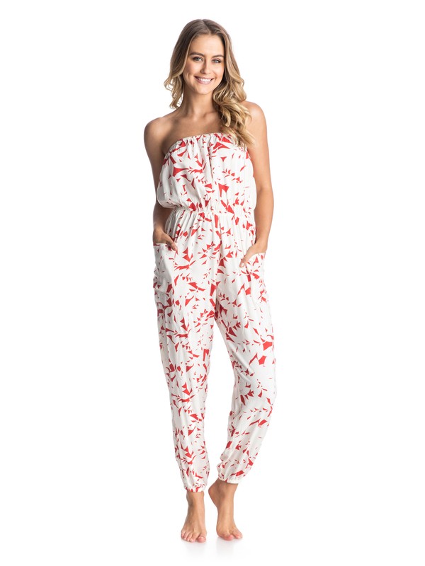 roxy, Funnel Of Love Jumpsuit, FIERY ORANGE SHELTER FLORAL PA (npm6) 0 Funnel Of Love Jumpsuit ARJWD03061 Roxy