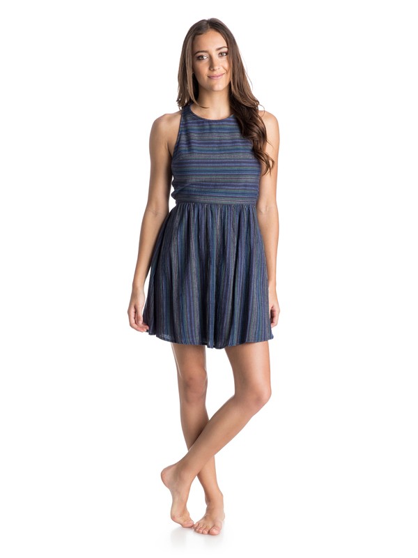 roxy, Coast To Coast Criss Cross Skater Dress, ASTRAL AURA SURF STRIPE STRIPE (pss3) 0 Coast To Coast Criss Cross Skater Dress ARJWD03078 Roxy