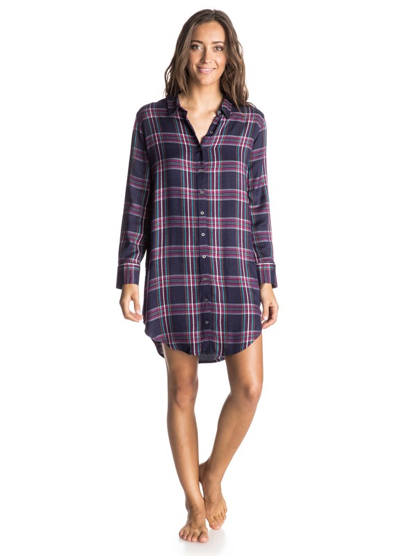 roxy, Woodwork Shirt Dress, ECLIPSE ADAIRE PLAID (btc1) 0 Woodwork Shirt Dress ARJWD03150 Roxy