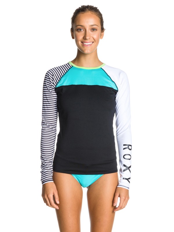 roxy, Neon Tide Long Sleeve Top, TRUE BLACK (kvj0) 0 Neon Tide Long Sleeve Top ARJWR00015 Roxy