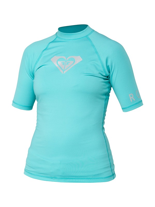 roxy, Whole Hearted Short Sleeve Rashguard, LIGHT JADE (bjr0) 0 Whole Hearted Short Sleeve Rashguard ARJWR00023 Roxy