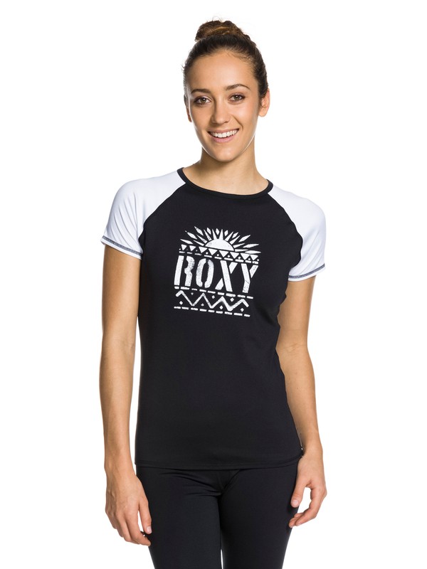roxy, Sunny Short Sleeve Rashguard, TRUE BLACK (kvj0) 0 Sunny Short Sleeve Rashguard ARJWR03000 Roxy