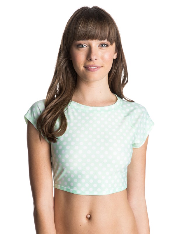 roxy, Pop Surf Optic Nature Short Sleeve Rashguard, OPTIC NATURE BIG DOT CABBAGE (gea7) 0 Pop Surf Optic Nature Short Sleeve Rashguard ARJWR03025 Roxy