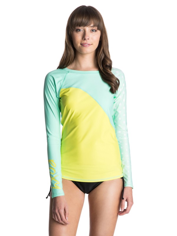 roxy, Pop Surf Optic Nature Long Sleeve Rashguard, LIMEADE (gen0) 0 Pop Surf Optic Nature Long Sleeve Rashguard ARJWR03026 Roxy