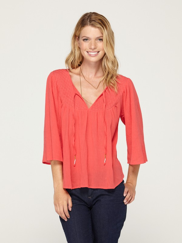 roxy, Peasantly Surprised Top, HOT ROSE (mlr0) 0 Peasantly Surprised Top ARJWT00015 Roxy