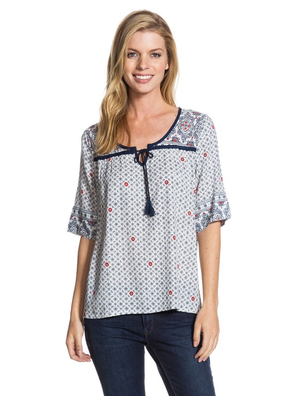 roxy, Gypsy Breeze Top, DEHLI DK DENIM PRINT (brq6) 0 Gypsy Breeze Top ARJWT03010 Roxy