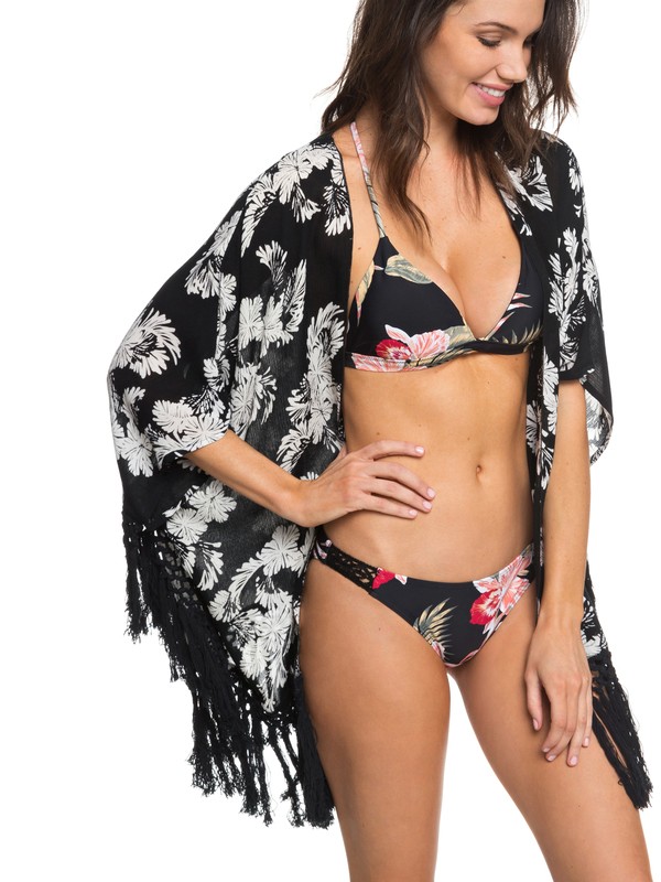 roxy, Desert Oasis Kimono, ANTHRACITE TROPICAL TWO TONE (kvj7) 0 Desert Oasis Kimono Black ARJWT03157 Roxy