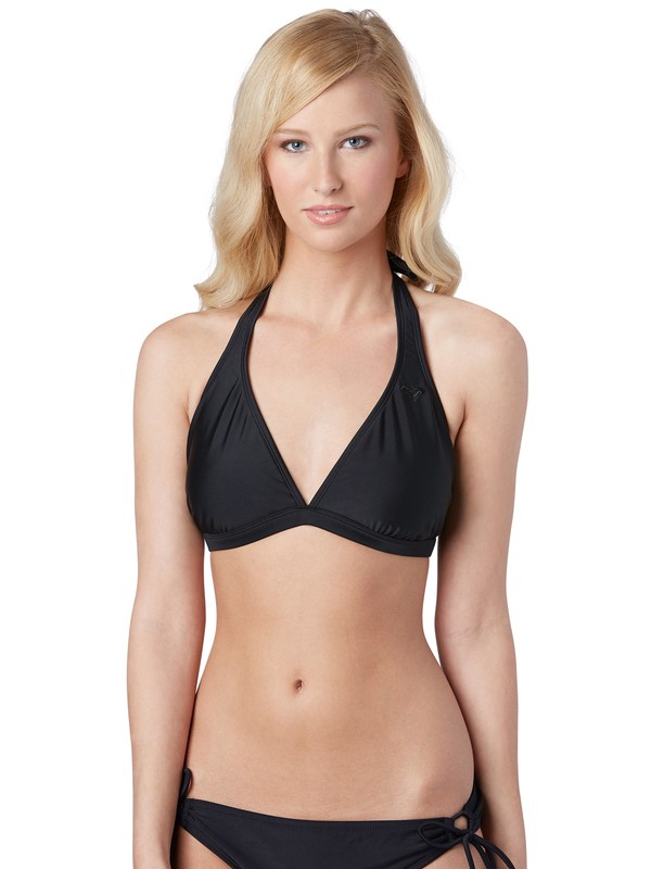 roxy, Surf Essentials D-cup Halter Top, TRUE BLACK (kvj0) 0 Surf Essentials D-cup Halter Top ARJX300139 Roxy