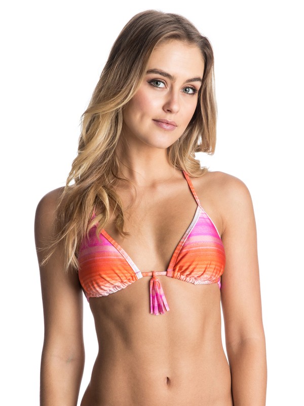 roxy, Ocean Breeze Binded Tiki Tri Bikini Top, OCEAN BREEZE ORANGE (nms3) 0 Ocean Breeze Binded Tiki Tri Bikini Top Orange ARJX303063 Roxy