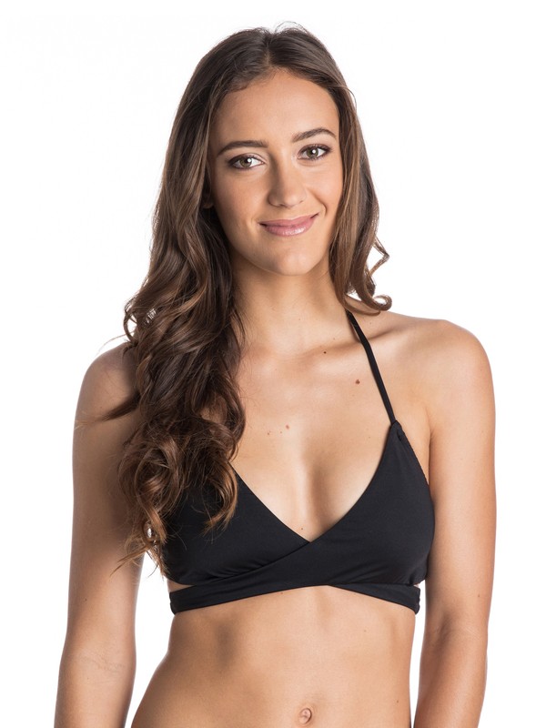 roxy, Wrapsody Wrap Halter Bikini Top, TRUE BLACK (kvj0) 0 Wrapsody Wrap Halter Bikini Top ARJX303124 Roxy