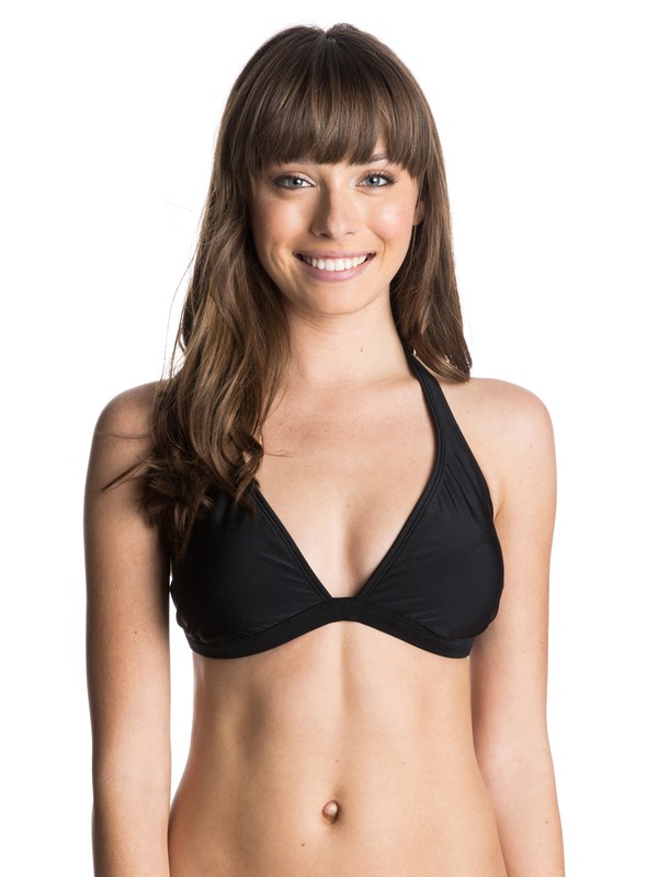roxy, Surf Essentials Halter D Cup, TRUE BLACK (kvj0) 0 Surf Essentials Halter D Cup ARJX303155 Roxy