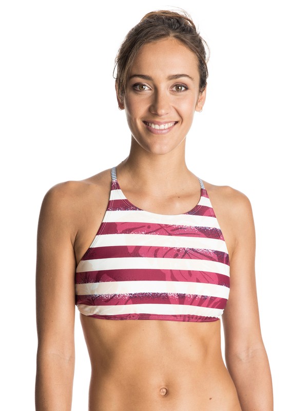 roxy, Liberty Halter Crop Bikini Top, RUMBA RED LIBERTY STRIPE (rrs3) 0 Liberty Halter Crop Bikini Top ARJX303330 Roxy
