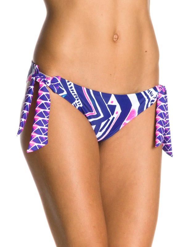 roxy, Graffiti Beach Knotted Scooter Bikini Bottoms, DBLUE GRAFFTI BEACH (pqs6) 0 Graffiti Beach Knotted Scooter Bikini Bottoms ARJX400046 Roxy