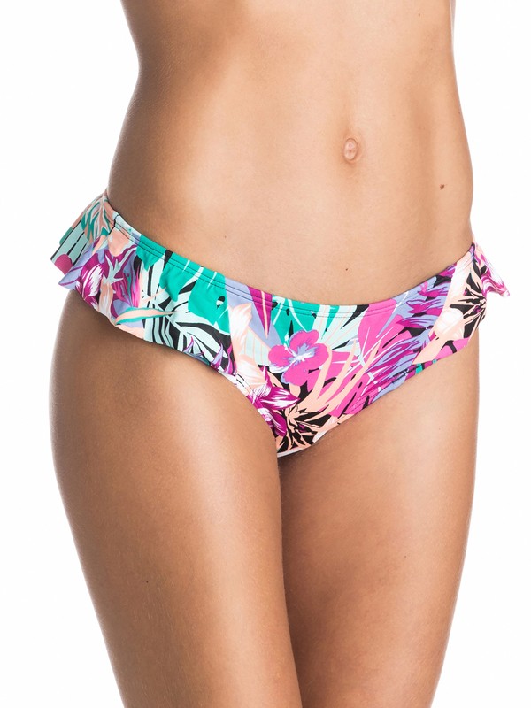 roxy, Garden Party Ruffle Surfer Bikini Bottoms, GARDEN PARTY TRUE BLACK (kvj0) 0 Garden Party Ruffle Surfer Bikini Bottoms ARJX403170 Roxy