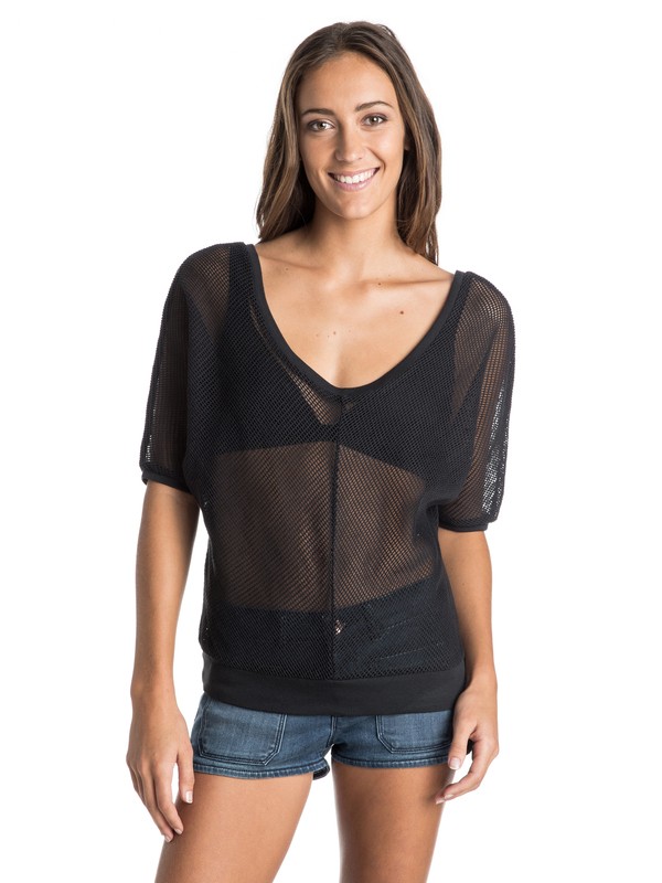 roxy, Wrapsody Crop Top Cover Up, TRUE BLACK (kvj0) 0 Wrapsody Crop Top Cover Up ARJX603039 Roxy