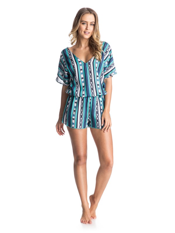roxy, Ikat Dream Romper, OCEAN BREEZE IKAT TURQUOISE (blw6) 0 Ikat Dream Romper ARJX603044 Roxy