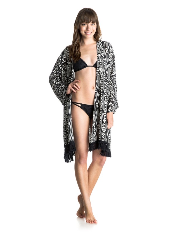 roxy, Essentials Kimono, ESSENTIALS TRUE BLACK (kvj6) 0 Essentials Kimono ARJX603053 Roxy