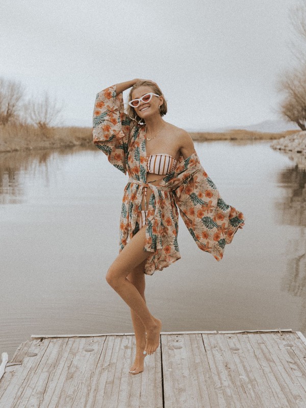 roxy, It’s a Mystery Kimono, CREAM TAN TROPICALABABA (tem6) 0 It’s a Mystery Kimono Beige ARJX603112 Roxy