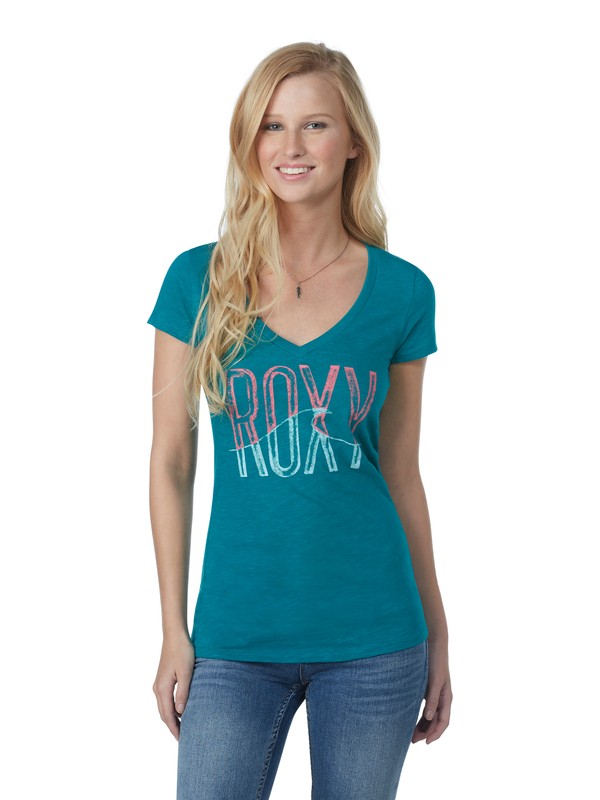roxy, Roxy Wave V-Neck Tee, SEA WATER (grl0) 0 Roxy Wave V-Neck Tee ARJZT00250 Roxy