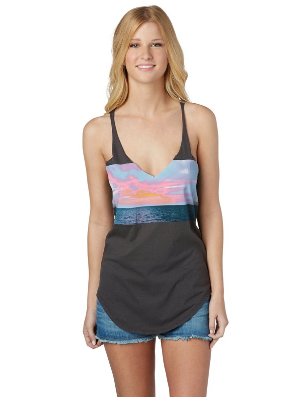 roxy, Sunset Stripe RB Tank, TRUE BLACK (kvj0) 0 Sunset Stripe RB Tank ARJZT00434 Roxy