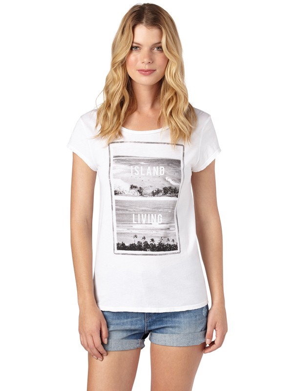 roxy, Island Living Crew Tee, SEA SALT (wbb0) 0 Island Living Crew Tee ARJZT00478 Roxy