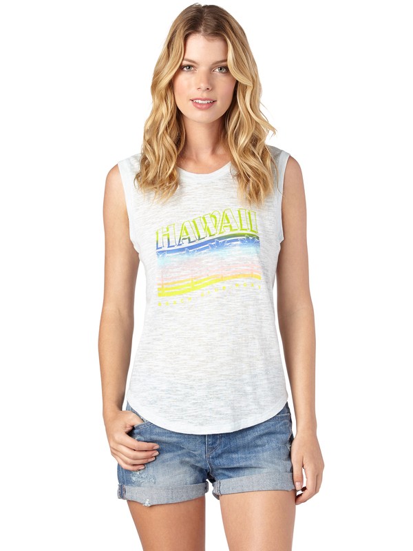 roxy, Hawaii Beach Club Muscle Tee, WAN BLUE (bdl0) 0 Hawaii Beach Club Muscle Tee ARJZT00496 Roxy