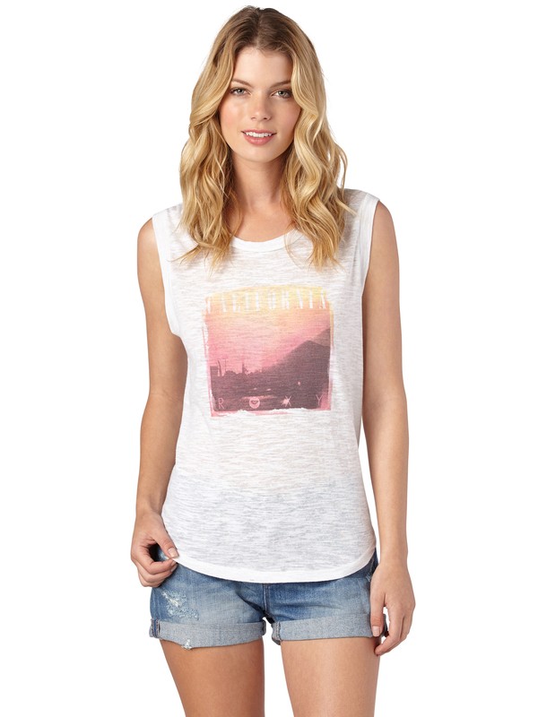 roxy, Sun Blind Muscle Tee, SEA SALT (wbb0) 0 Sun Blind Muscle Tee ARJZT00498 Roxy