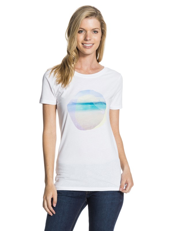 roxy, Over Horizons Tee, SEA SALT (wbb0) 0 Over Horizons Tee ARJZT03089 Roxy