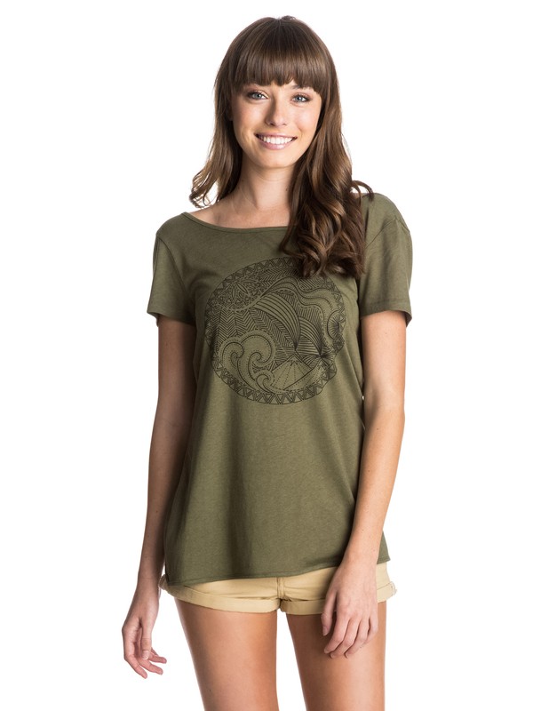 roxy, Cosmic Plains Open Back Tee, MILITARY OLIVE (cqw0) 0 Cosmic Plains Open Back Tee ARJZT03278 Roxy
