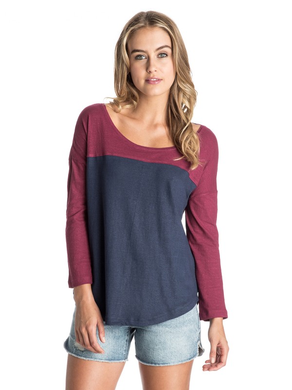 roxy, Sea Patch Long Sleeve Tee, PEACOAT (btn0) 0 Sea Patch Long Sleeve Tee ARJZT03338 Roxy