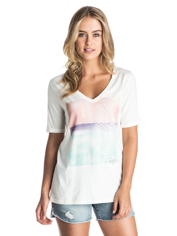 roxy, Plume Loose Fit V-Neck Tee, SEA SPRAY (wbs0) 0 Plume Loose Fit V-Neck Tee ARJZT03348 Roxy