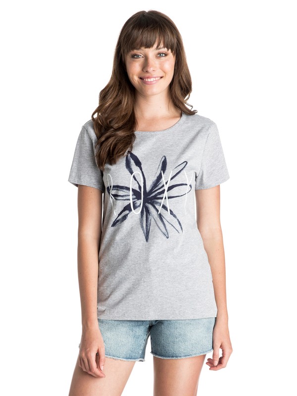 roxy, Flower Child Tee, HERITAGE HEATHER (sgrh) 0 Flower Child Tee ARJZT03352 Roxy