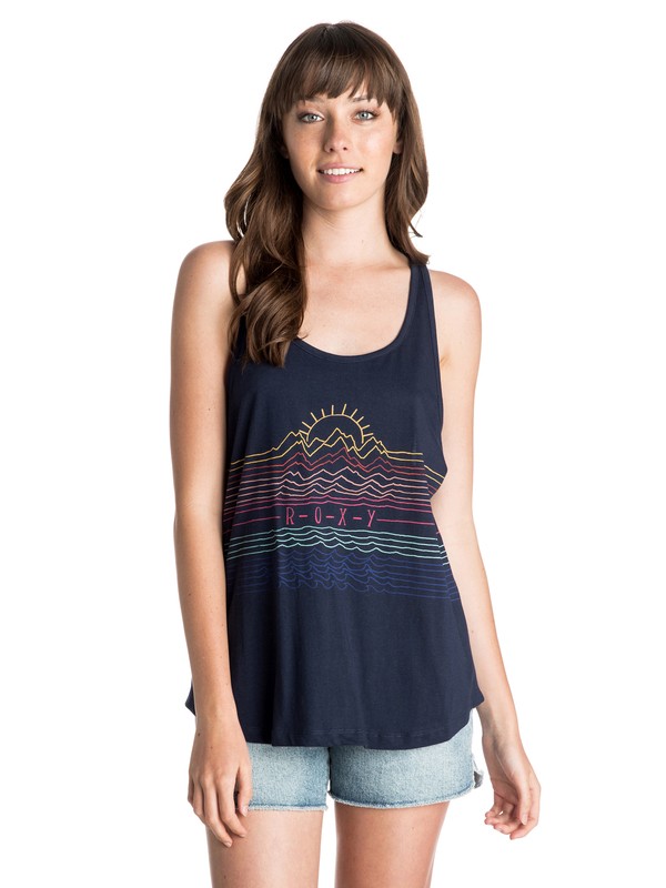 roxy, The Line Up Racerback Tank, PEACOAT (btn0) 0 The Line Up Racerback Tank ARJZT03398 Roxy