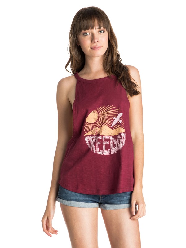roxy, Freedom High-Neck Tank, BURGUNDY (rrm0) 0 Freedom High-Neck Tank ARJZT03581 Roxy
