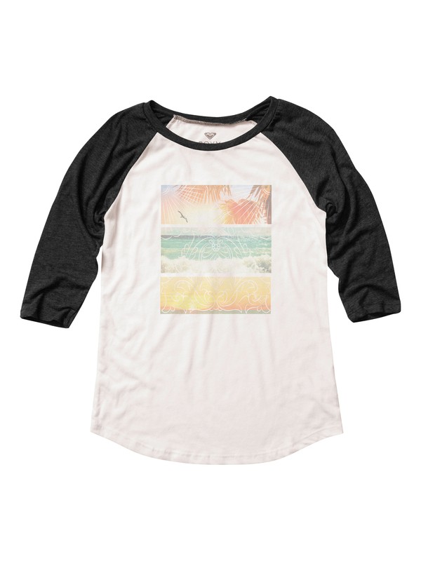 roxy, Sun Kisser Baseball Raglan Tee, PIRATE BLACK (kte0) 0 Sun Kisser Baseball Raglan Tee ARJZT04157 Roxy