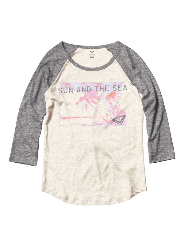 roxy, Sun And The Sea Baseball Raglan - T-Shirt, SEA SPRAY (wbs0) 0 Sun And The Sea Baseball Raglan - T-Shirt ARJZT04317 Roxy