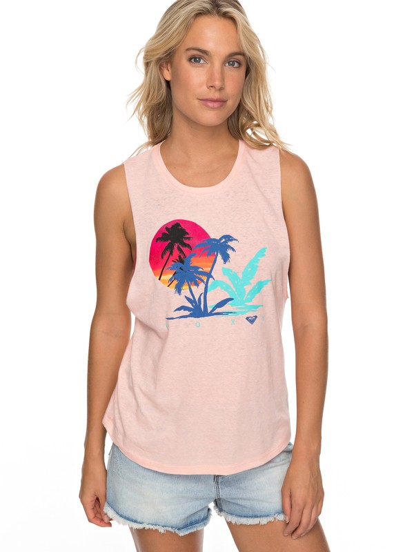 roxy, Yum Yum Rum Sleeveless Tee, TROPICAL PEACH (mdr0) 0 Yum Yum Rum Sleeveless Tee Pink ARJZT04722 Roxy